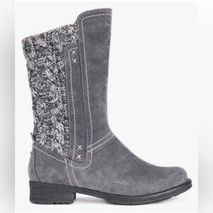 MUK LUKS Casey Boots Mid Calf Cable Knit Backs Stitched Accents Women’s Sz: 11